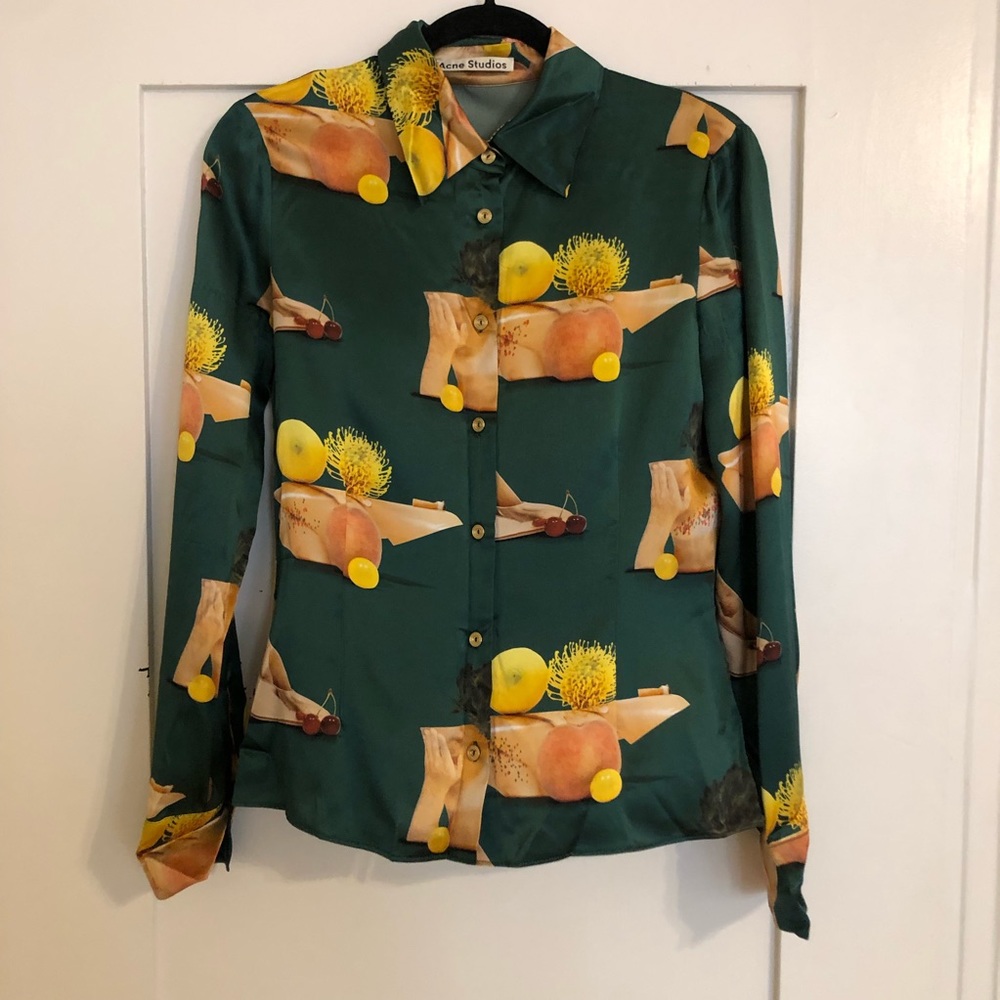 Acne studios silk button up size small